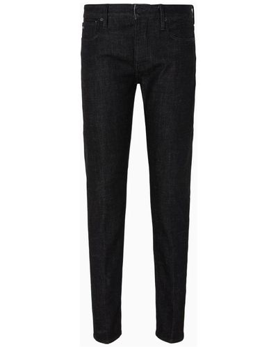 Emporio Armani Jeans in denim nero con lavaggio vintage