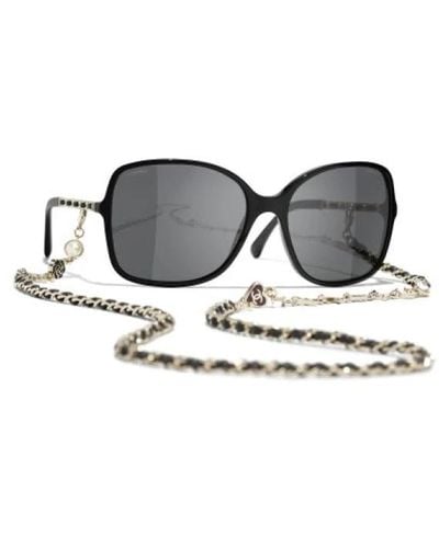 Chanel Occhiali da sole neri con accessori originali - Nero