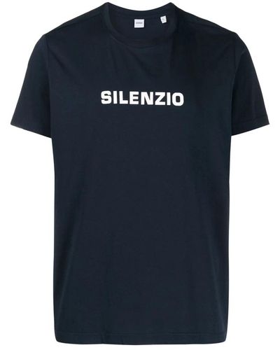 Aspesi T-shirt silenzio in cotone stampato - Blu