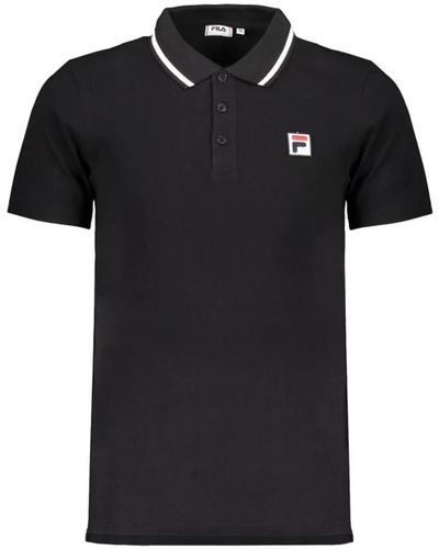 Fila Schwarzes polo-shirt mit kontrastdetails