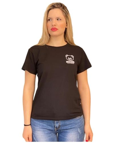 Moschino Lässiges baumwoll t-shirt - Schwarz
