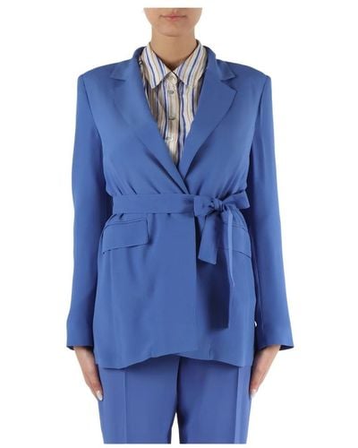 Marella Elegante giacca in crepe de chine - Blu