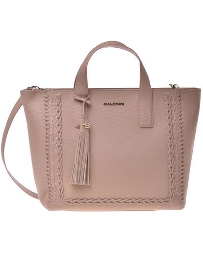 Baldinini Handbag in nude tumbled leather - Pink