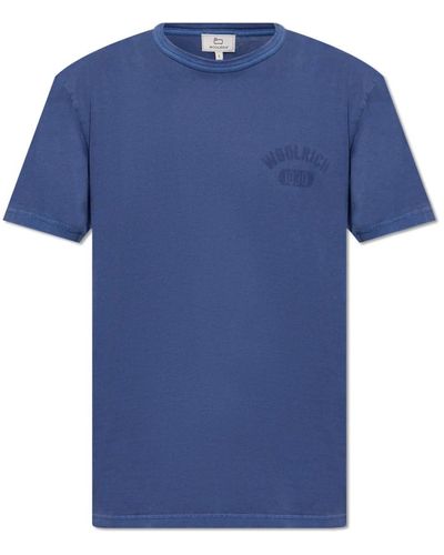 Woolrich T-shirt mit logo - Blau