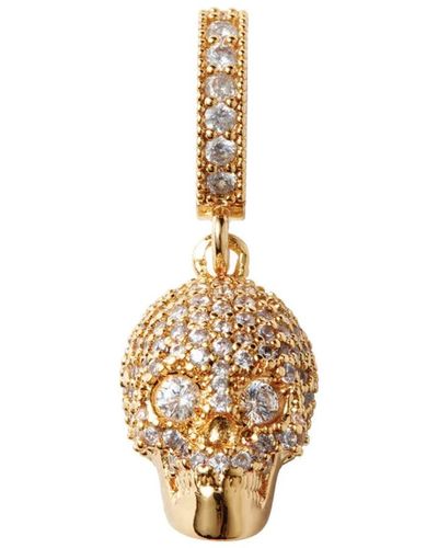 Crystal Haze Jewelry Goldener skull-anhänger mit zirkonia-kristallen - Mettallic