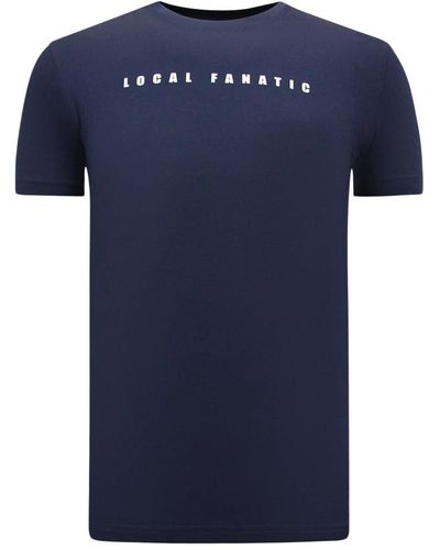 Local Fanatic Cartoon t-shirt für männer - Blau