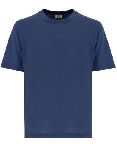 Luigi Borrelli Napoli Raffiniertes baumwoll-t-shirt - Blau
