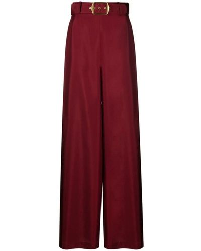 Zimmermann Pantaloni luminosity in seta rossa - Rosso