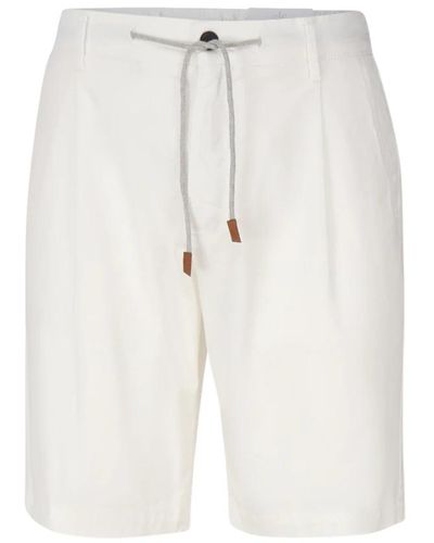 Eleventy Weiße baumwoll-bermuda-shorts