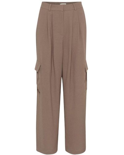 Soaked In Luxury Wide Trousers - Brown