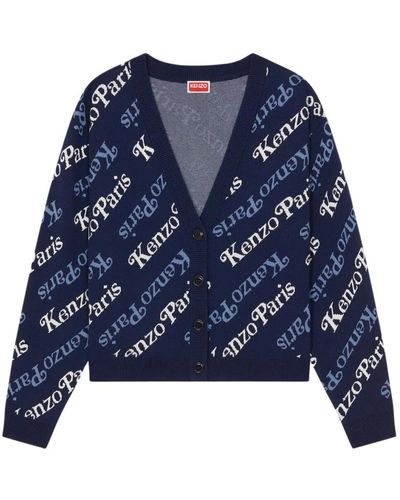 KENZO Cardigan in lana di lusso - Blu