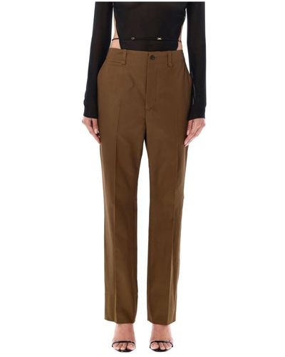 Saint Laurent Pantalones de algodón caqui pant look 15 - Marrón