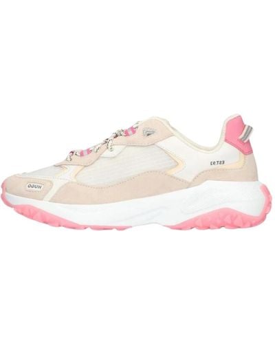 BOSS Beige low-top-sneakers mit luxusdetails,weiße low-top-sneaker mit luxusdetails - Pink