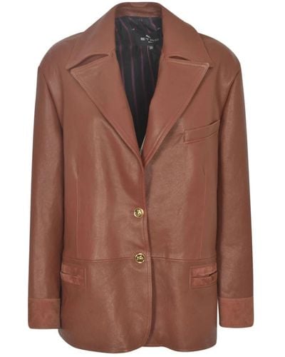 Etro Leather Jackets - Brown