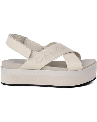 Calvin Klein Flat Sandals - White