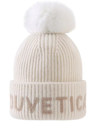 Duvetica Ivory hüte mützen mit logo-detail - Weiß