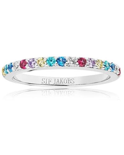 Sif Jakobs Jewellery Elegante anello uno con zirconi colorati - Blu