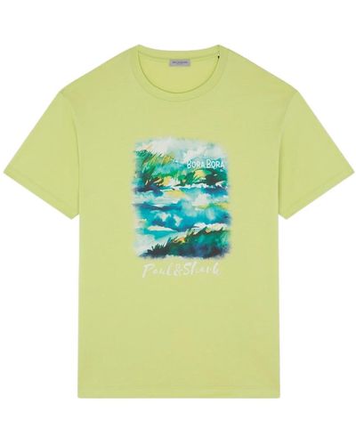 Paul & Shark Lime riviera print t-shirt - Verde