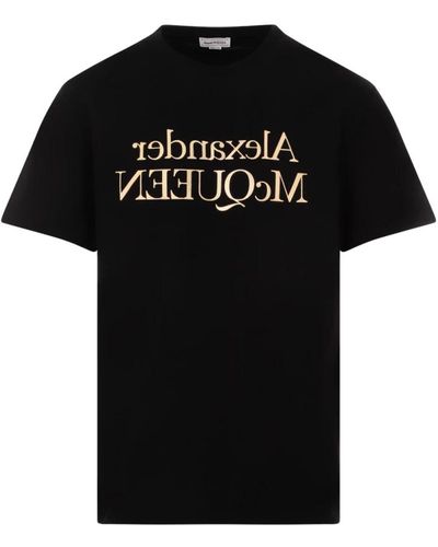 Alexander McQueen Schwarzes logo baumwoll t-shirt