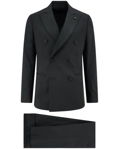 Lardini Double Breasted Suits - Black