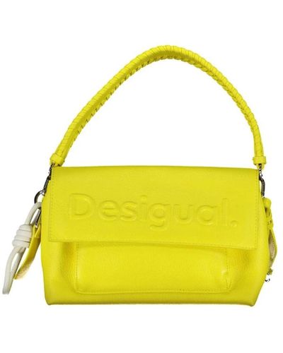 Desigual Gelbe handtasche mit kontrastdetails