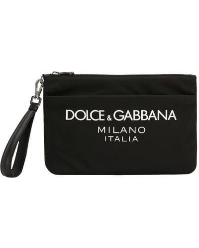 Dolce & Gabbana Pochette nere con cerniera e tracolla rimovibile - Nero