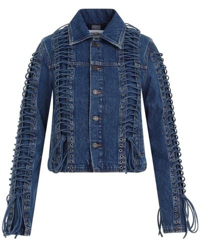 Jean Paul Gaultier Vintage corset denim jacket - Blau