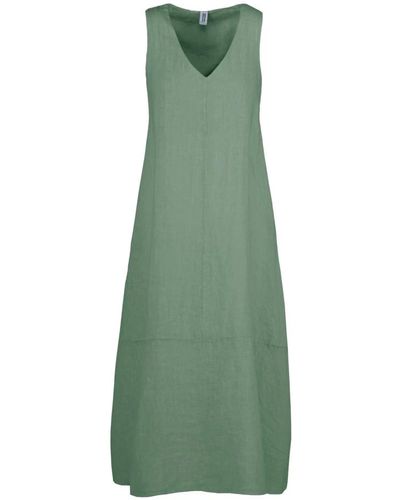 Bomboogie V-neck sleeveless maxi dress - Verde