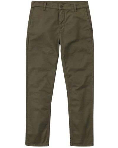 Nudie Jeans Easy alvin olive pantaloni chino - Verde