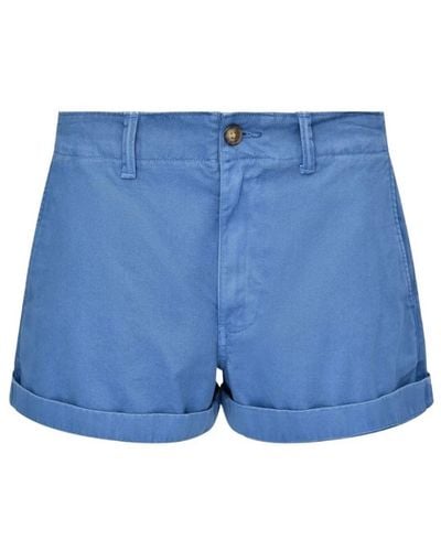 Ralph Lauren Blaue chino-shorts mit umschlag