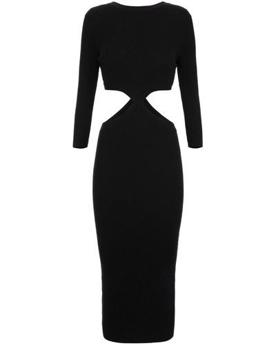 Elisabetta Franchi Vestido midi negro con recortes