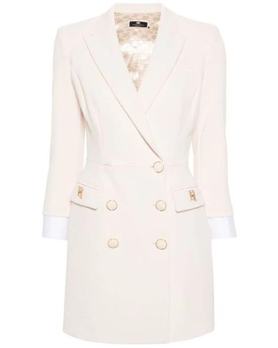 Elisabetta Franchi Coats > double-breasted coats - Blanc