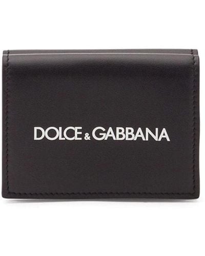 Dolce & Gabbana Portafoglio in vitello con logo stampato - Nero