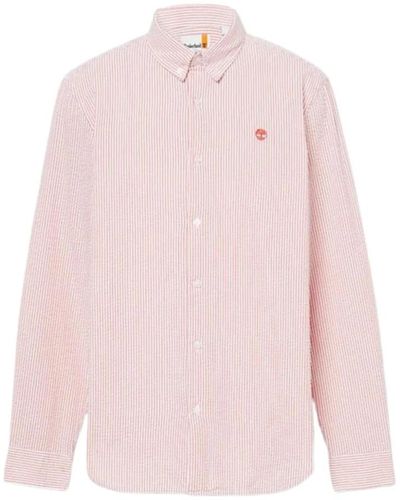 Timberland Gestreiftes hemd, gestreiftes hemd klassischer stil - Pink