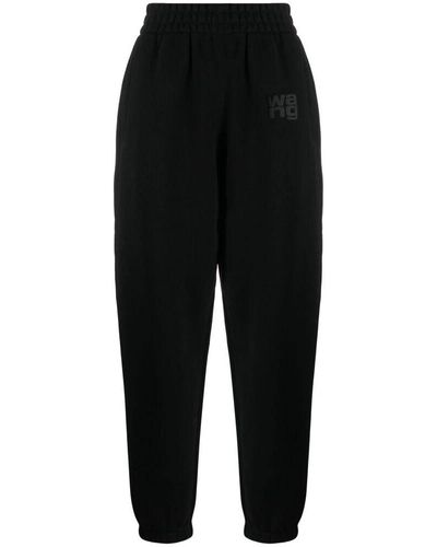 T By Alexander Wang Logo-print tapered track pants - Nero