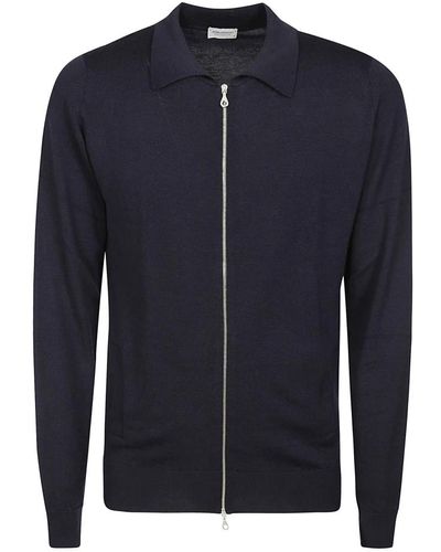 John Smedley Sweatshirts & hoodies > zip-throughs - Bleu