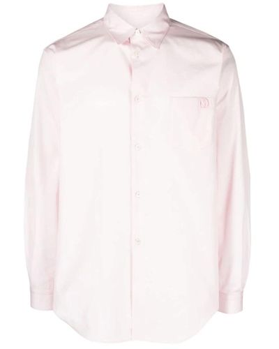 Bally Camicia rosa con logo ricamato