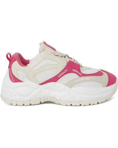 Armani Exchange Sneakers in pelle fucsia - Rosa