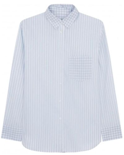 Paul Smith Camisa de algodón a rayas vichy azul y blanco