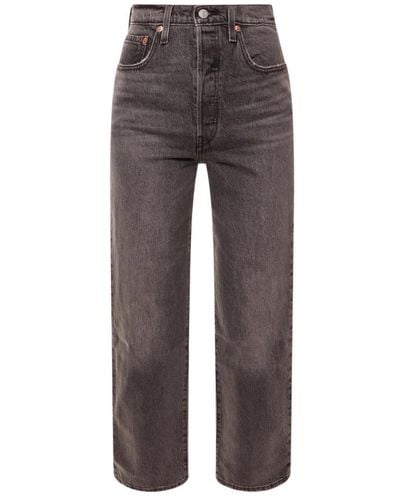 Levi's Super high waist straight ankle jeans levi's - Grau