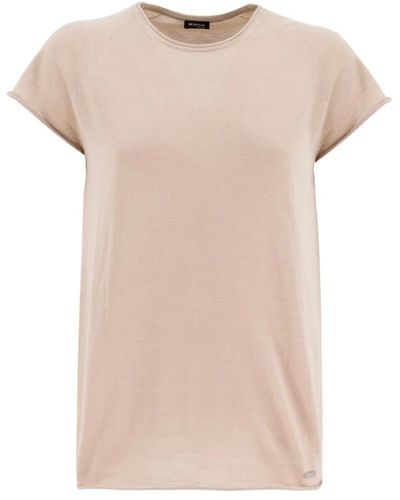Kiton Cashmere Silk Blend Crew Neck T-shirt - Natur