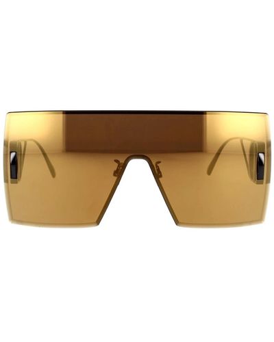 Dior Occhiali da sole con montatura quadrata e lenti oro specchiate - Marrone