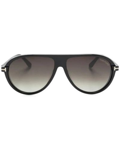 Tom Ford Moderne schwarze piloten-sonnenbrille - Grau