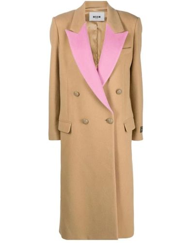 MSGM Double-breasted coats - Rosa