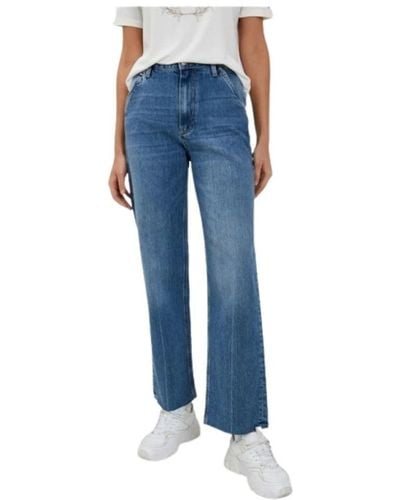 Tommy Hilfiger Jeans a vita alta con leggero svasato - Blu