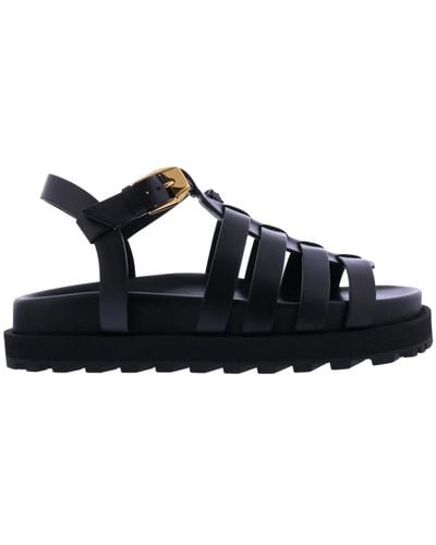 Versace Flat Sandals - Black