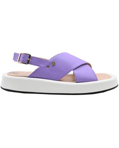 Manila Grace Flat Sandals - Purple