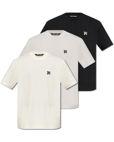 Palm Angels Marken-t-shirt dreierpack - Mehrfarbig