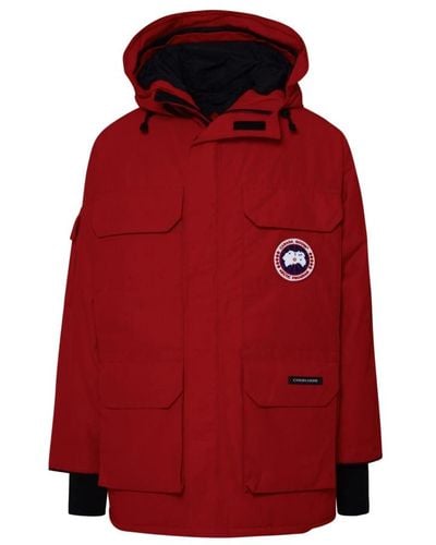 Canada Goose Rote expeditionsparka aus baumwollmischung