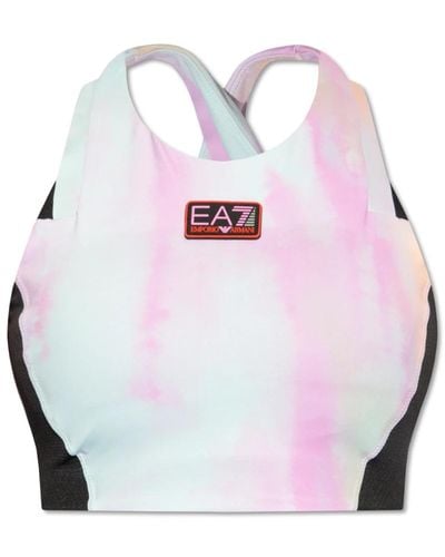 EA7 Top deportivo con logo - Rosa